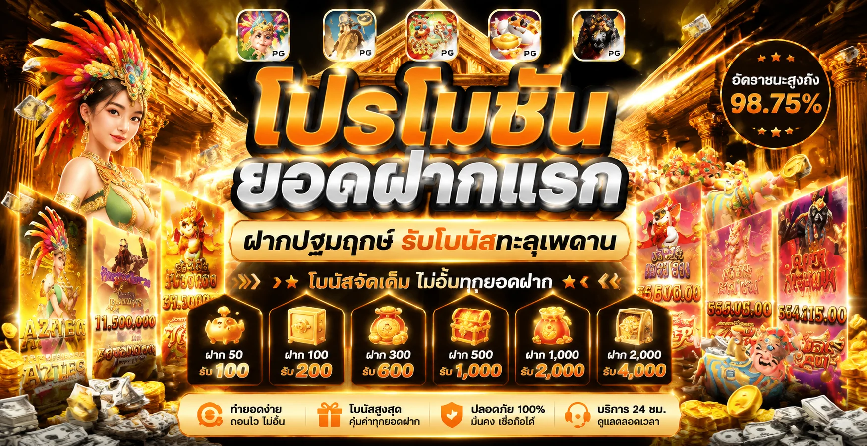โปรโมชั่นโบนัสฝากแรกของวัน HEROSLOT168